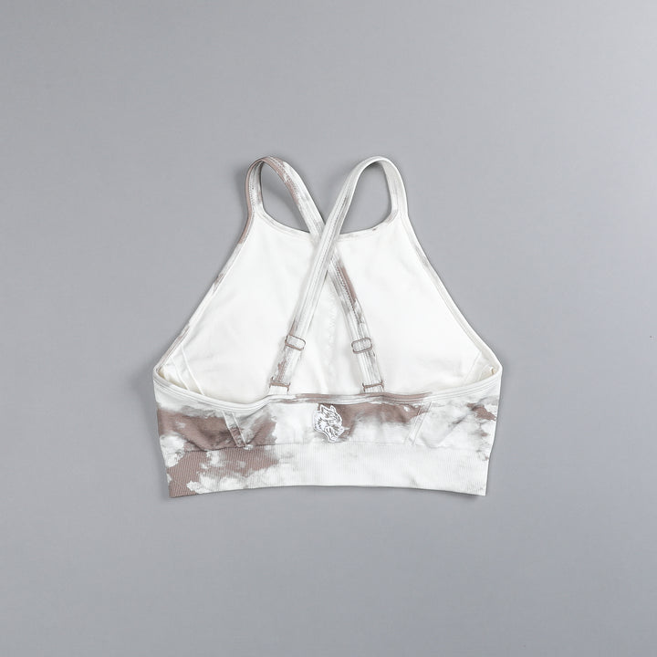 Faster "Everson Seamless" High Neck Bra in Stone Ghost Clouds