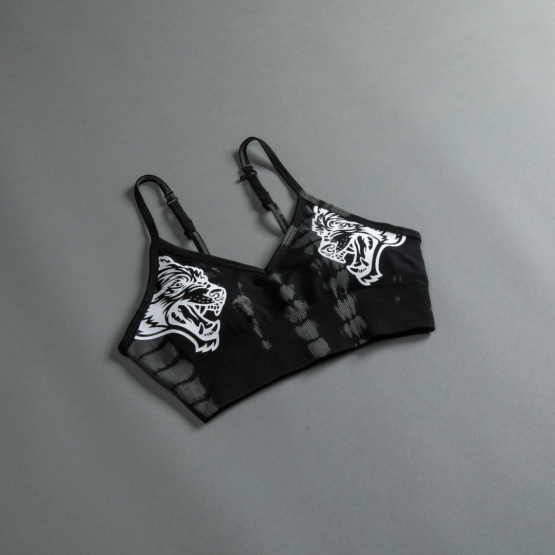 Dual "Everson Seamless" Sports Bra in Tonal Black Serpent