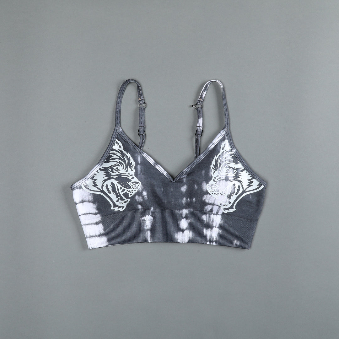Dual "Everson Seamless" Sports Bra in Wolf Gray Serpent