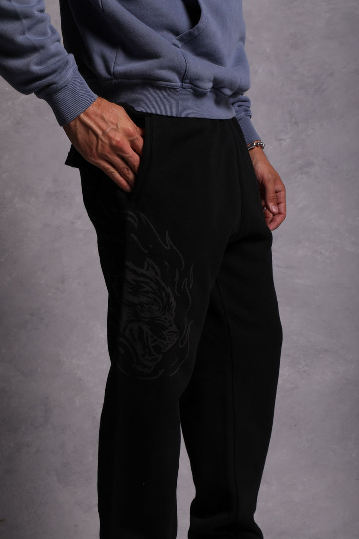 Fired Up Premium Post Lounge Sweats in Black