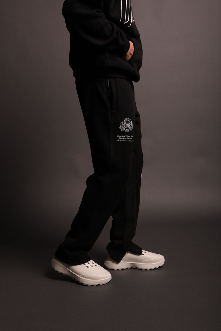 Patched In Bunker Sweat Pants in Black