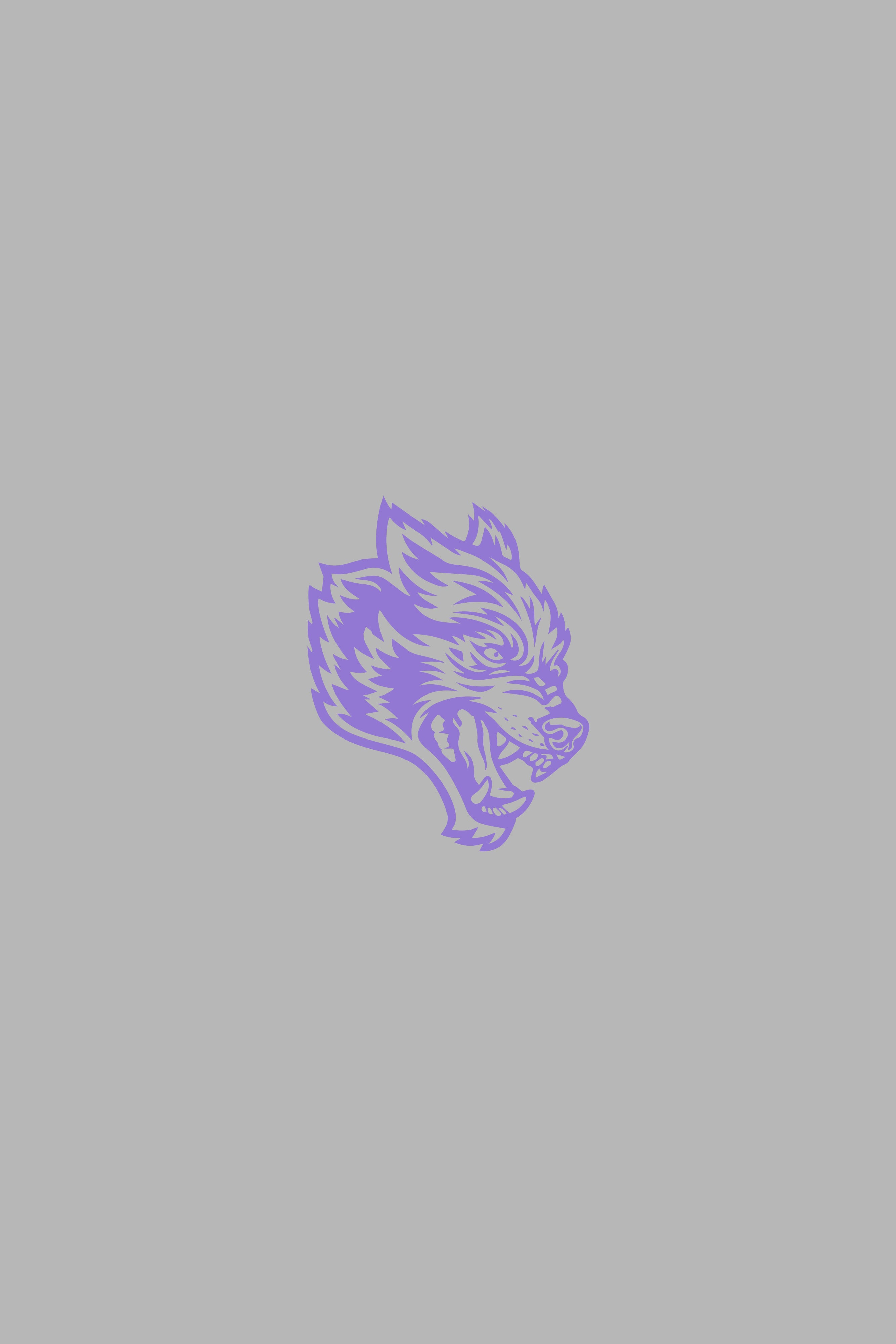 Wolf Head Small Vinyl Decal in Purple