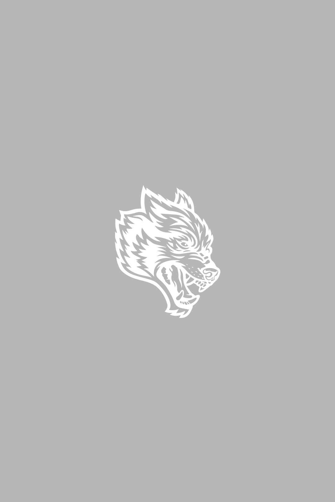 Wolf Head Small Vinyl Decal in White