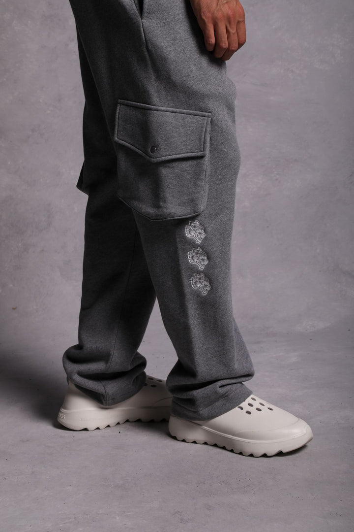 Cerberus Bigelow Cargo Sweat Pants in Athletic Gray