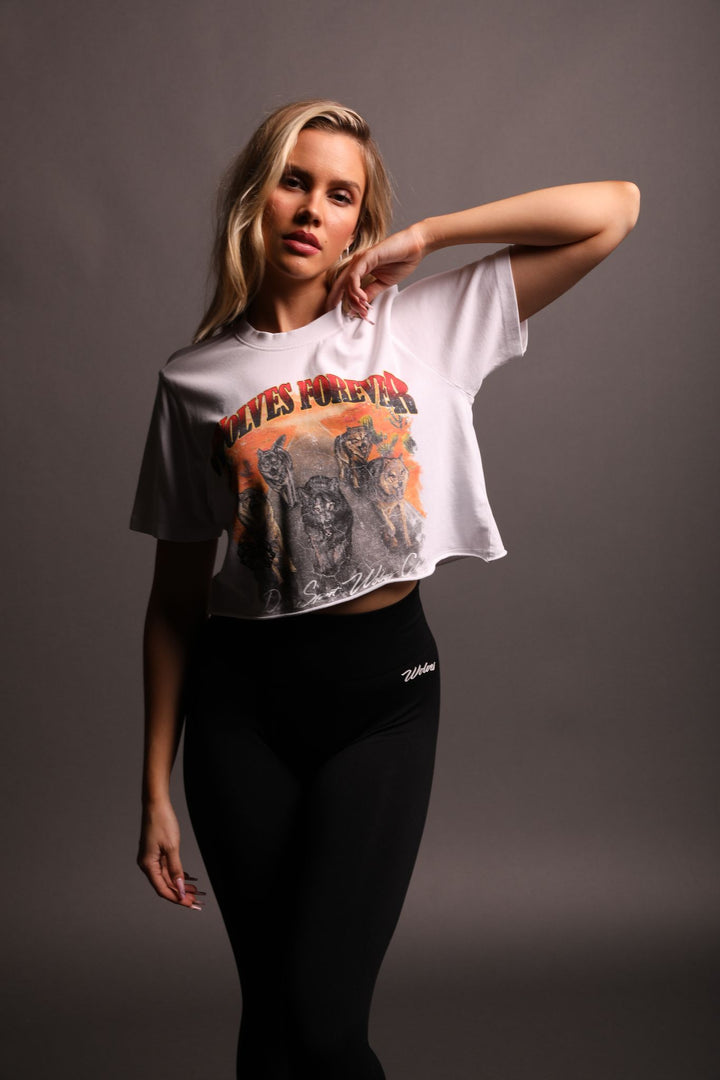 Run Free "Premium Vintage" (Cropped) Tee in Off White