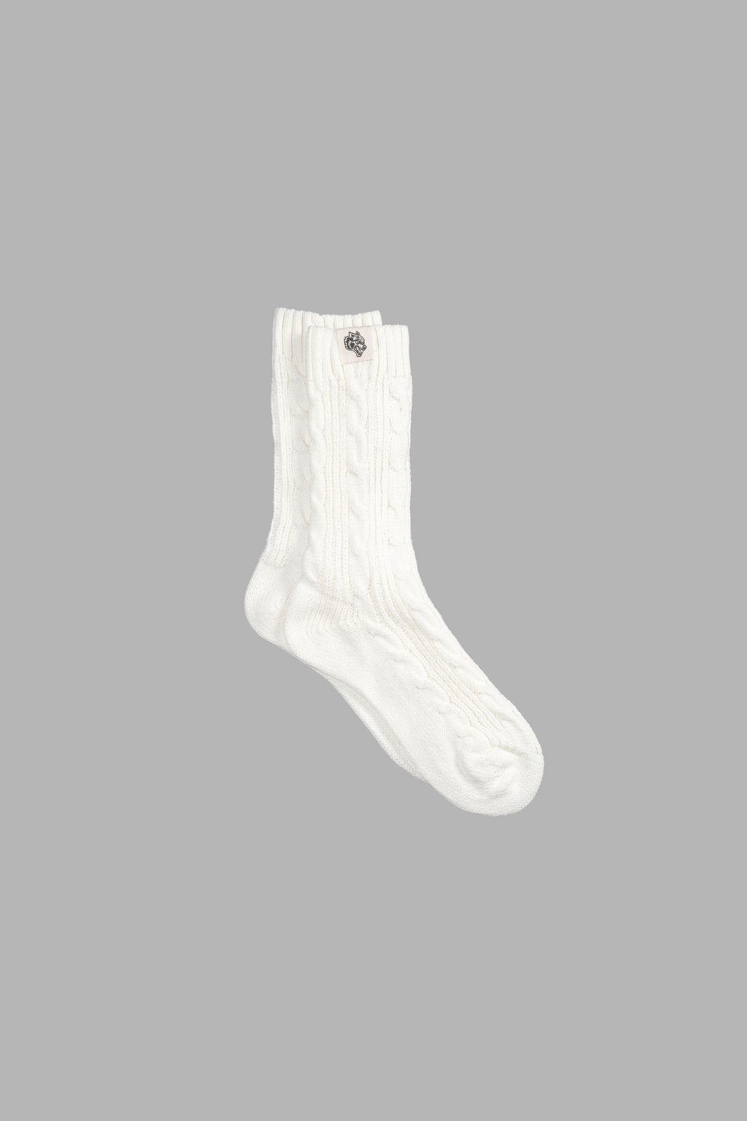 Wolf Patch Evey Socks in Cream