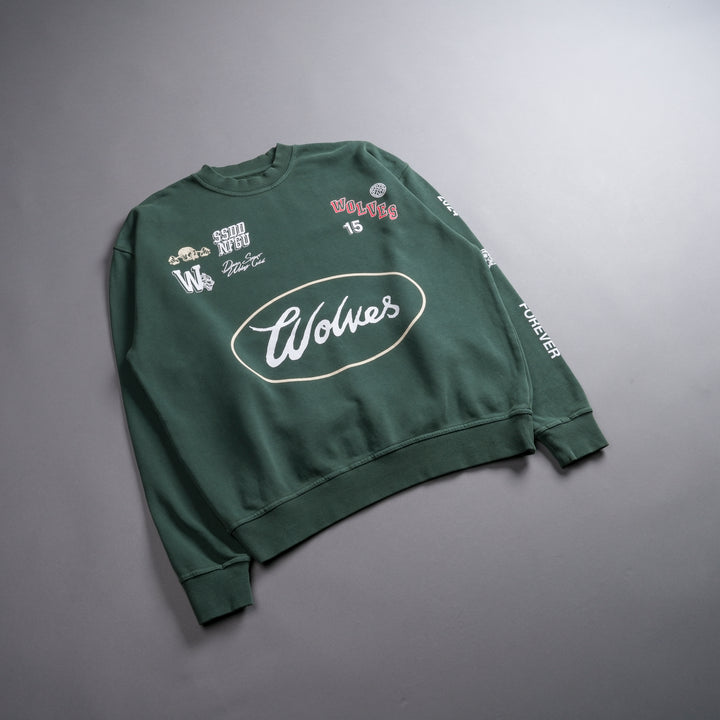 Live Fast V2 She London Crewneck in Norse Green