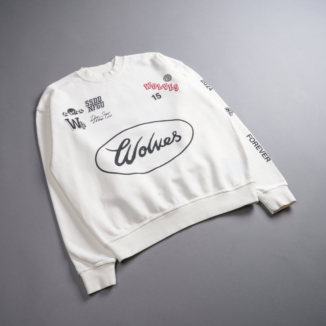 Live Fast V2 She London Crewneck in Cream