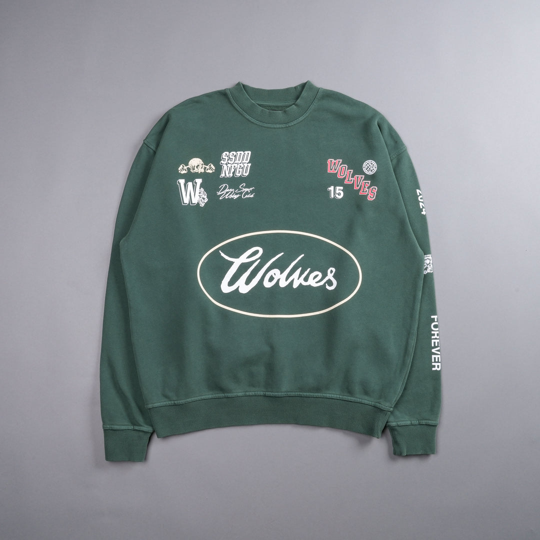 Live Fast V2 She London Crewneck in Norse Green