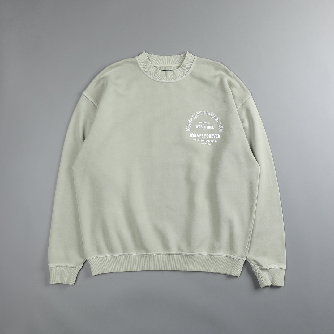 The One You Feed "Vintage London" Crewneck in Cactus Gray