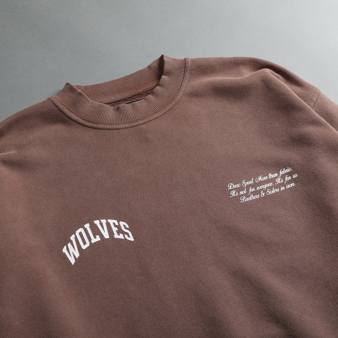Sewn Together "Vintage Cornell" She Crewneck in Norse Brown