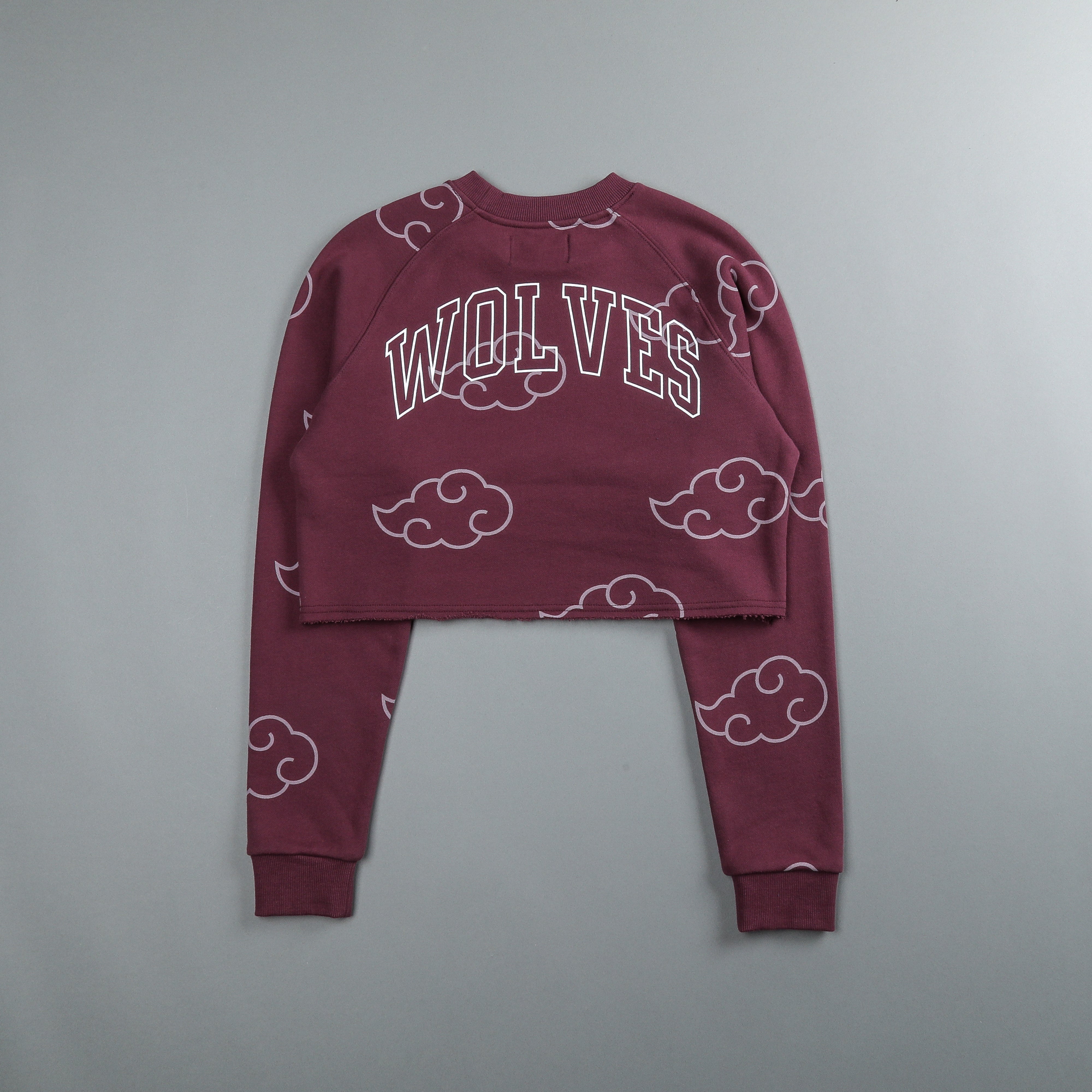 Floating "Raglan" (Cropped) Crewneck in Cherry Wine