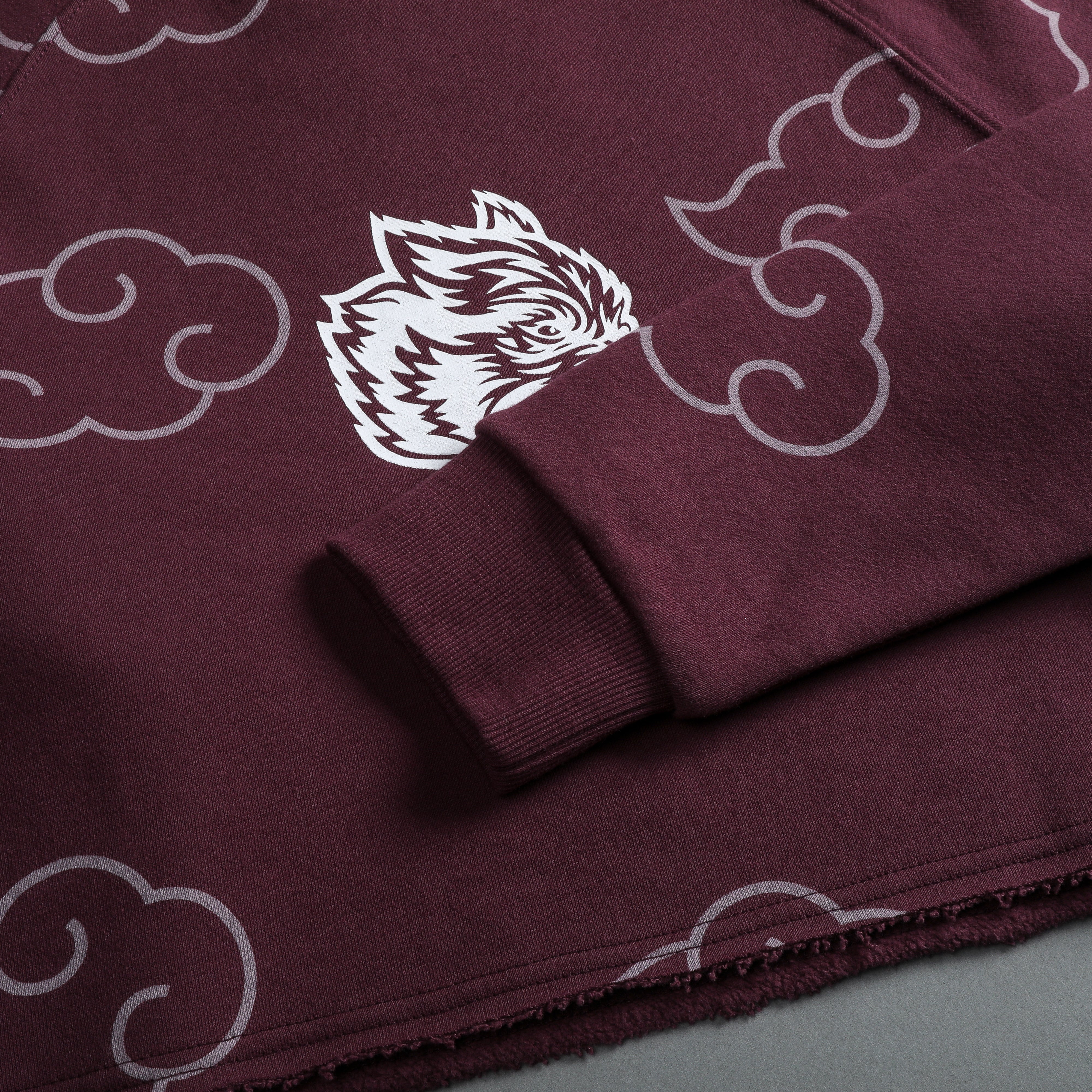 Floating "Raglan" (Cropped) Crewneck in Cherry Wine