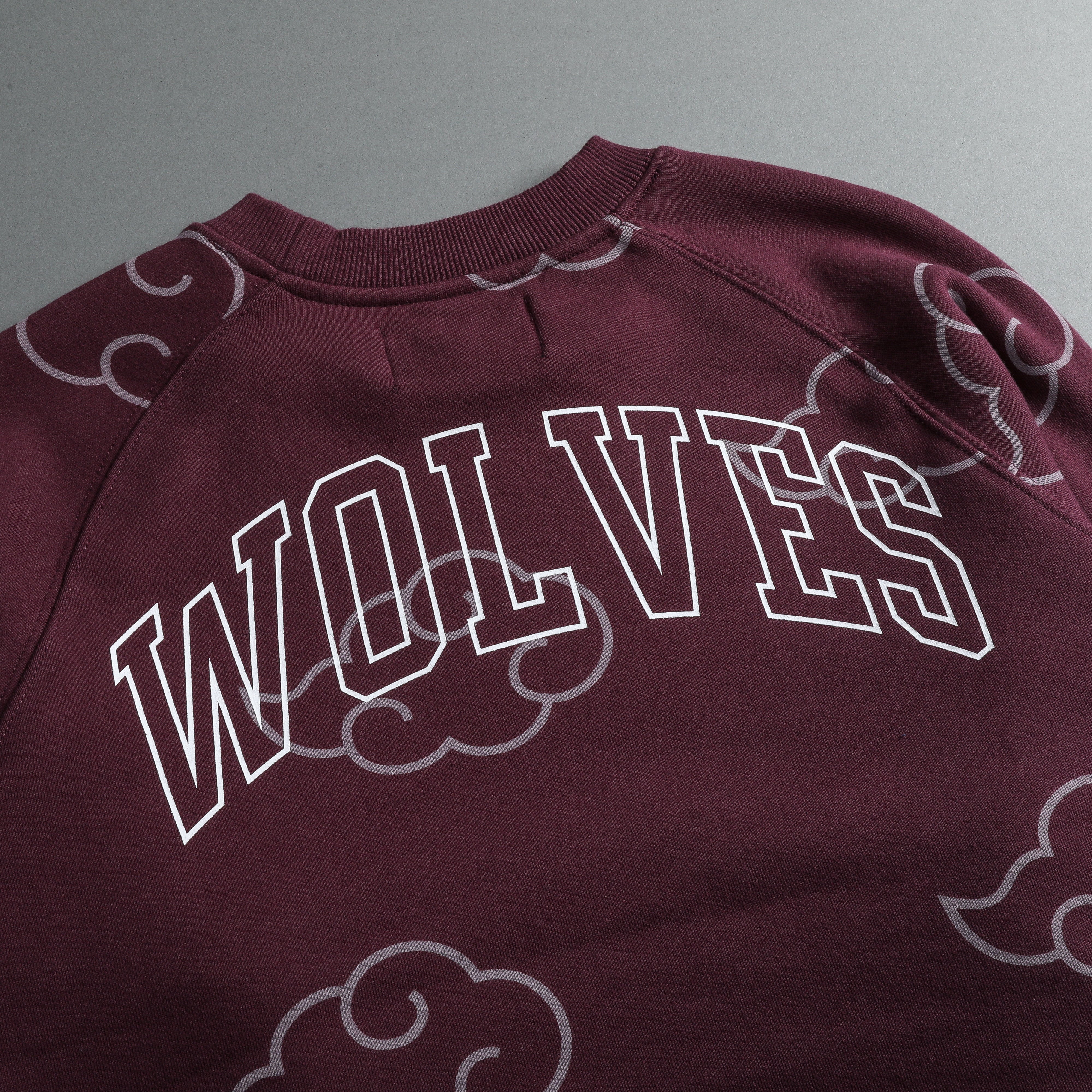 Floating "Raglan" (Cropped) Crewneck in Cherry Wine