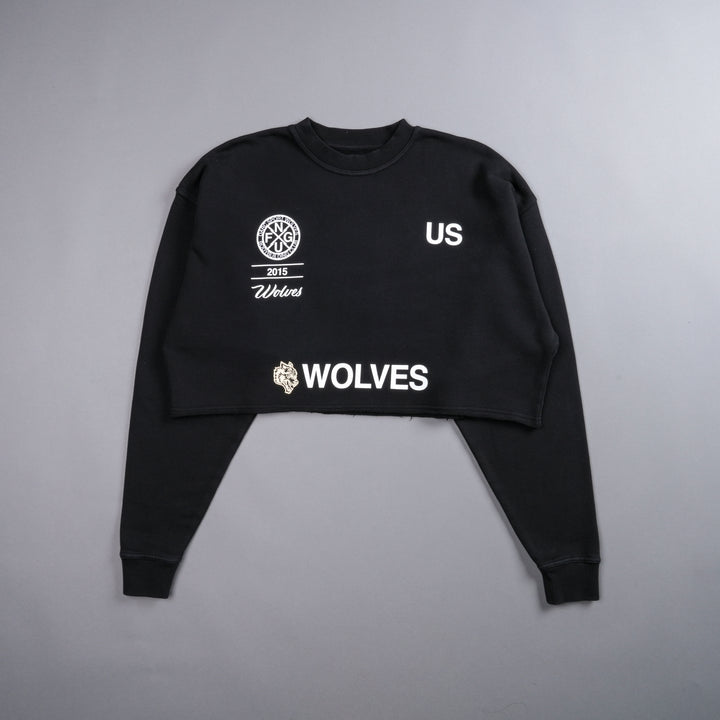 Stay True London (Cropped) Crewneck in Black