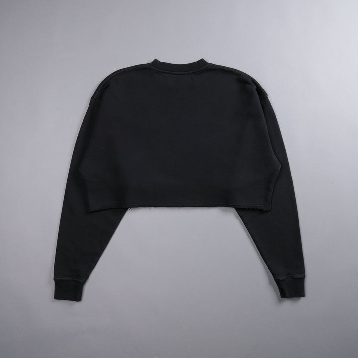 Stay True London (Cropped) Crewneck in Black