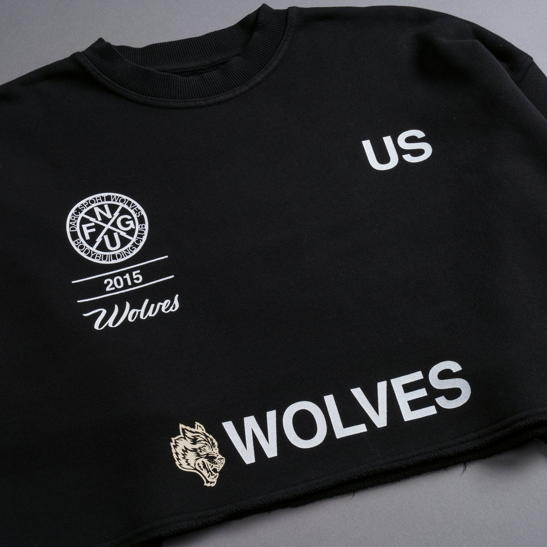 Stay True London (Cropped) Crewneck in Black