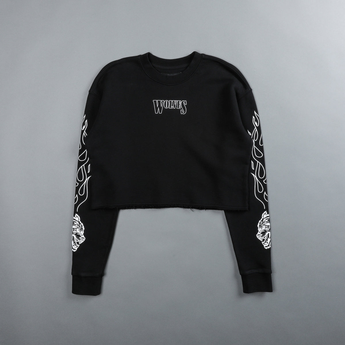 Eternal Flame Raglan (Cropped) Crewneck in Black