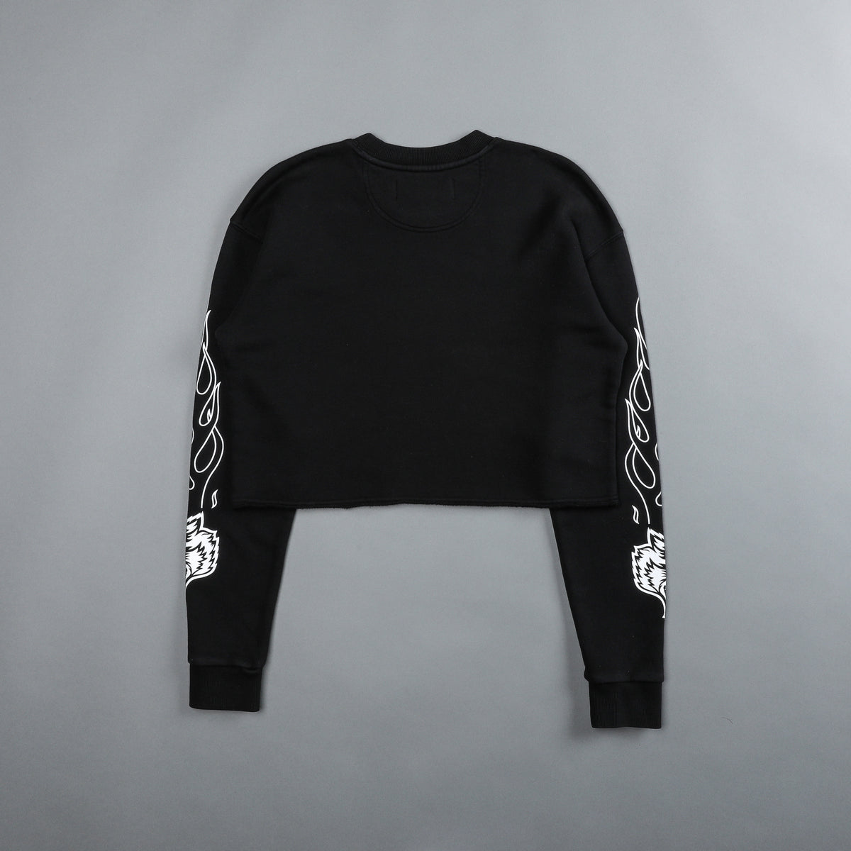 Eternal Flame Raglan (Cropped) Crewneck in Black