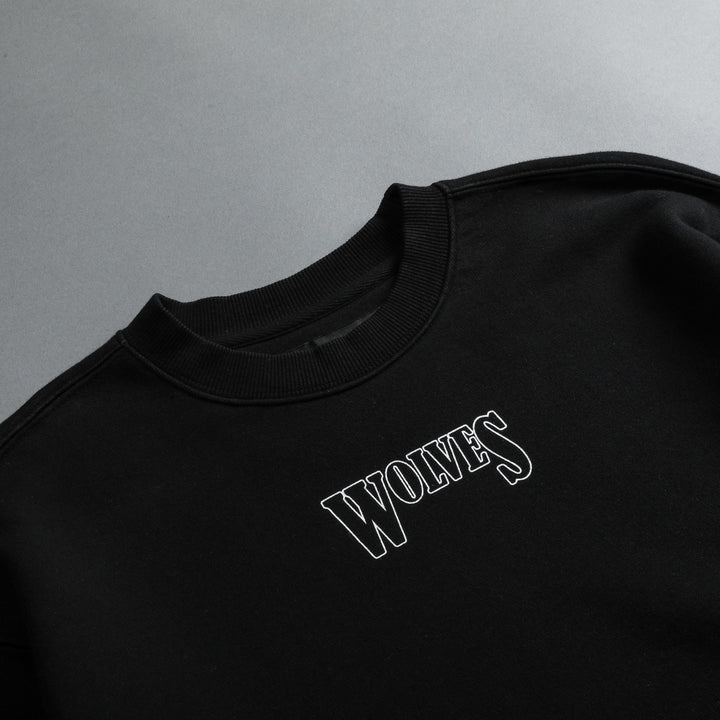 Eternal Flame Raglan (Cropped) Crewneck in Black