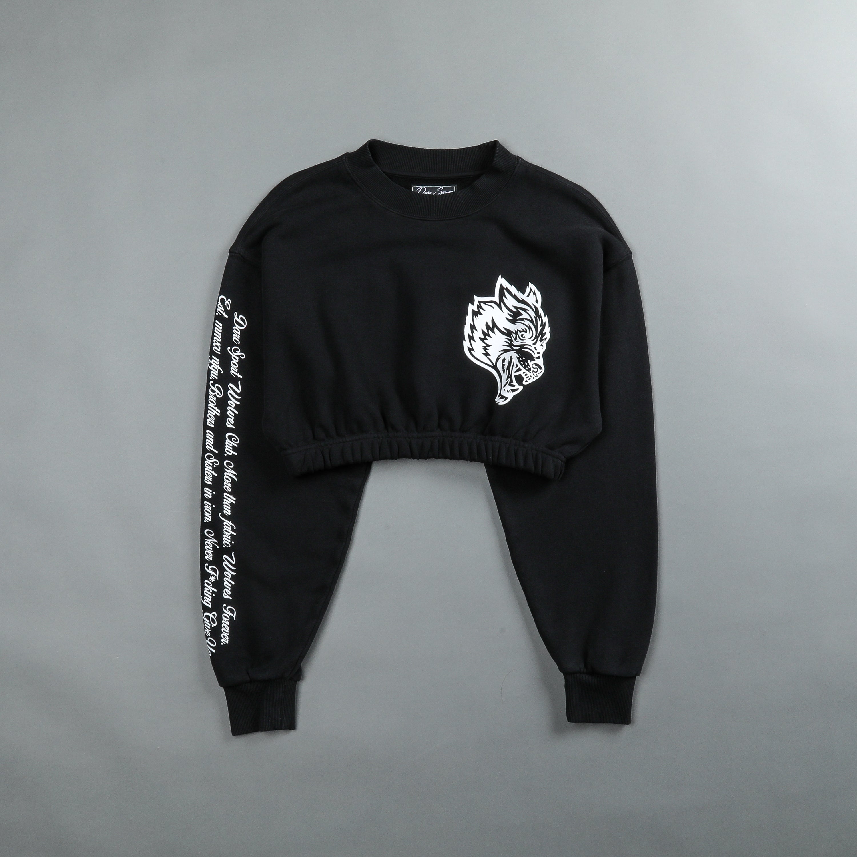In Our Heart "Vintage Gwen" (Cropped) Crewneck in Black