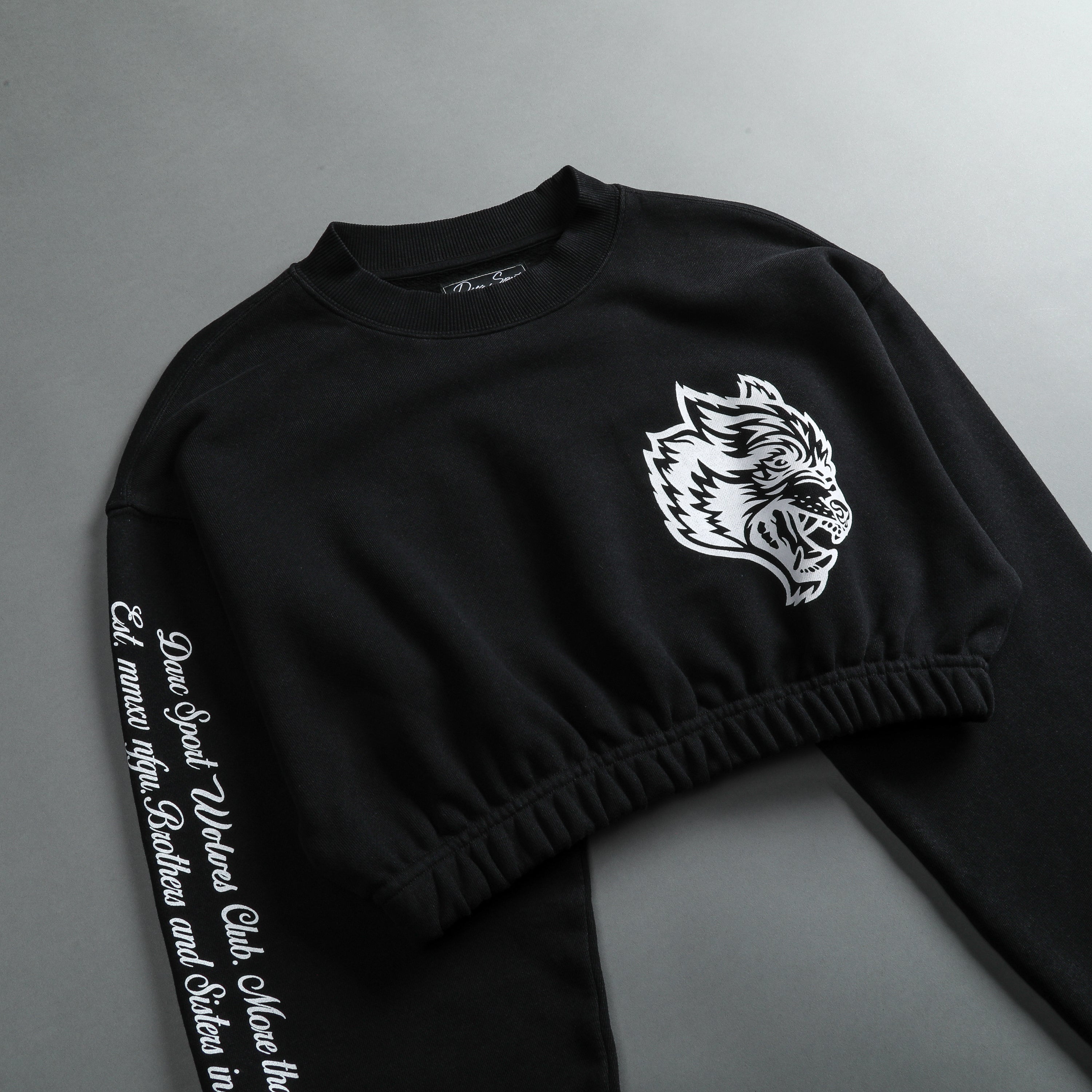 In Our Heart "Vintage Gwen" (Cropped) Crewneck in Black