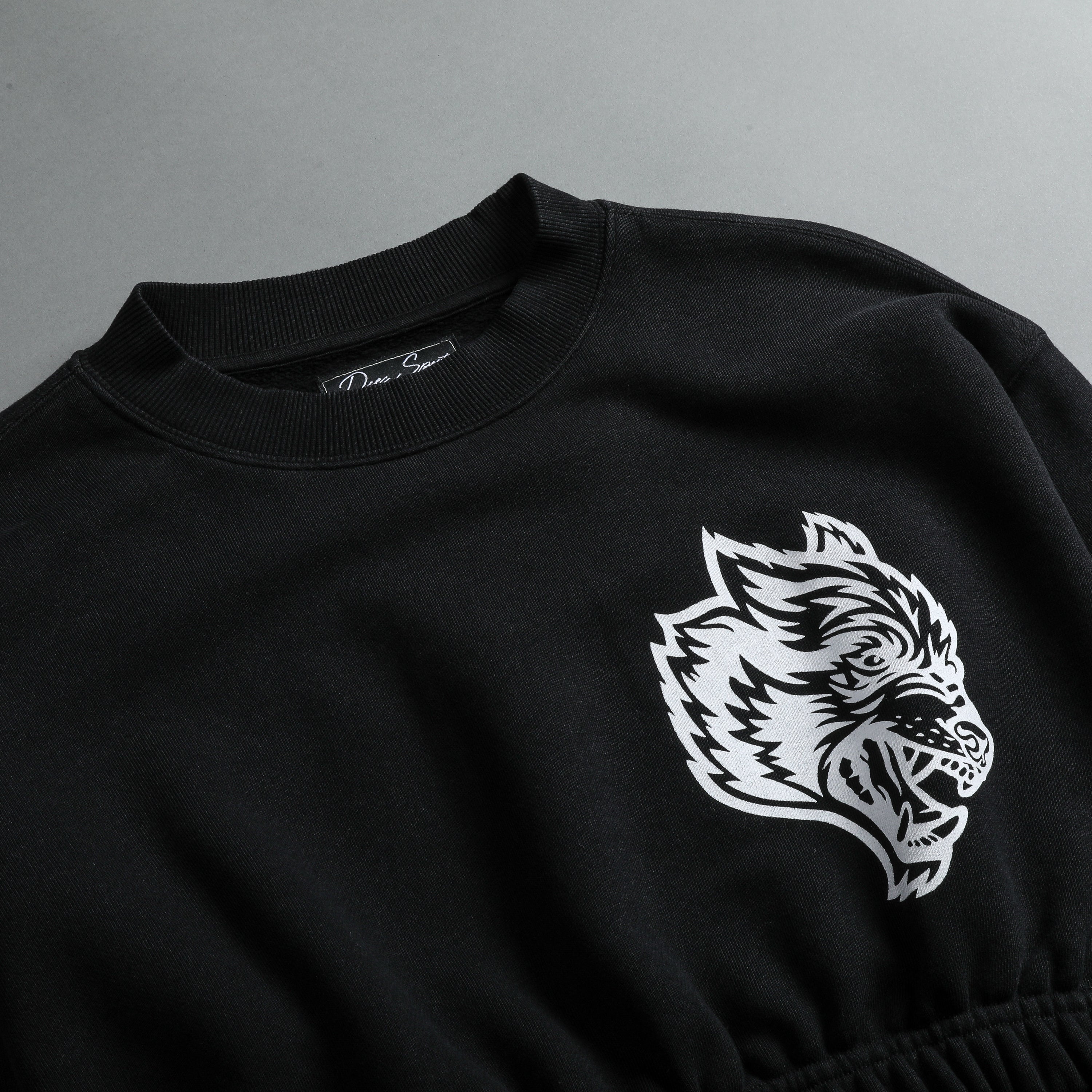 In Our Heart "Vintage Gwen" (Cropped) Crewneck in Black