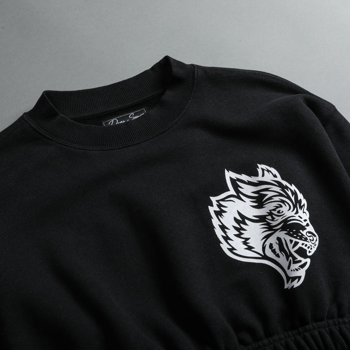 In Our Heart "Vintage Gwen" (Cropped) Crewneck in Black