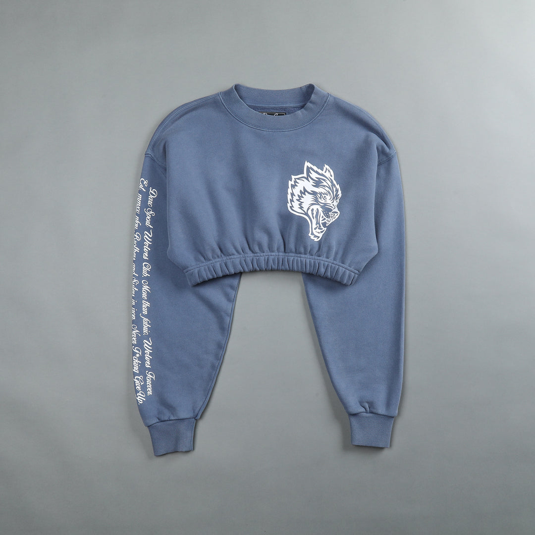 In Our Heart "Vintage Gwen" (Cropped) Crewneck in Norse Blue