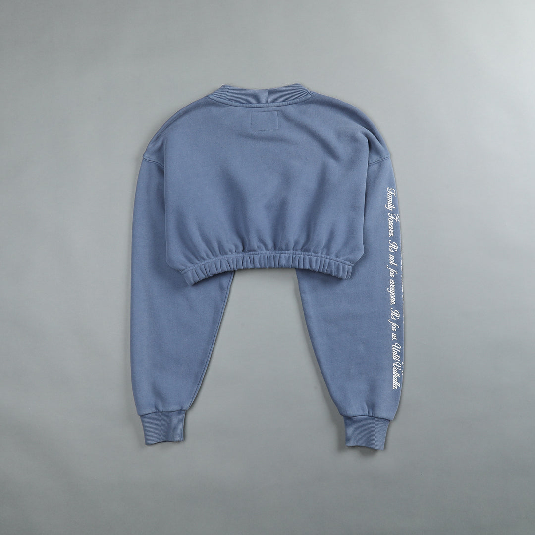 In Our Heart "Vintage Gwen" (Cropped) Crewneck in Norse Blue
