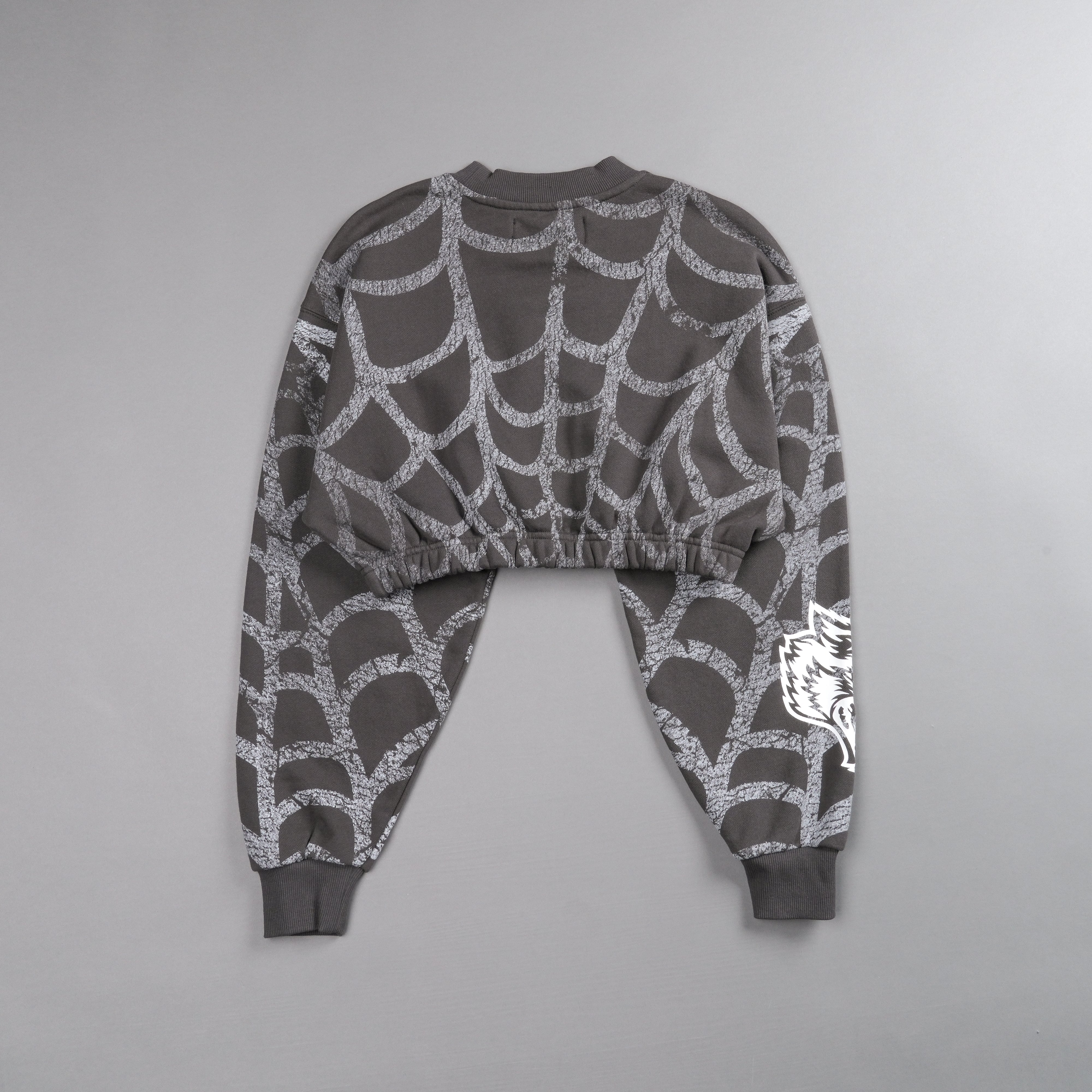 Symbiote Web "Gwen" (Cropped) Crewneck in Wolf Gray