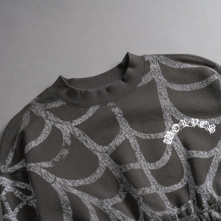 Symbiote Web "Gwen" (Cropped) Crewneck in Wolf Gray