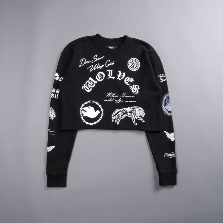 Break The Cycle (Cropped) Crewneck in Black