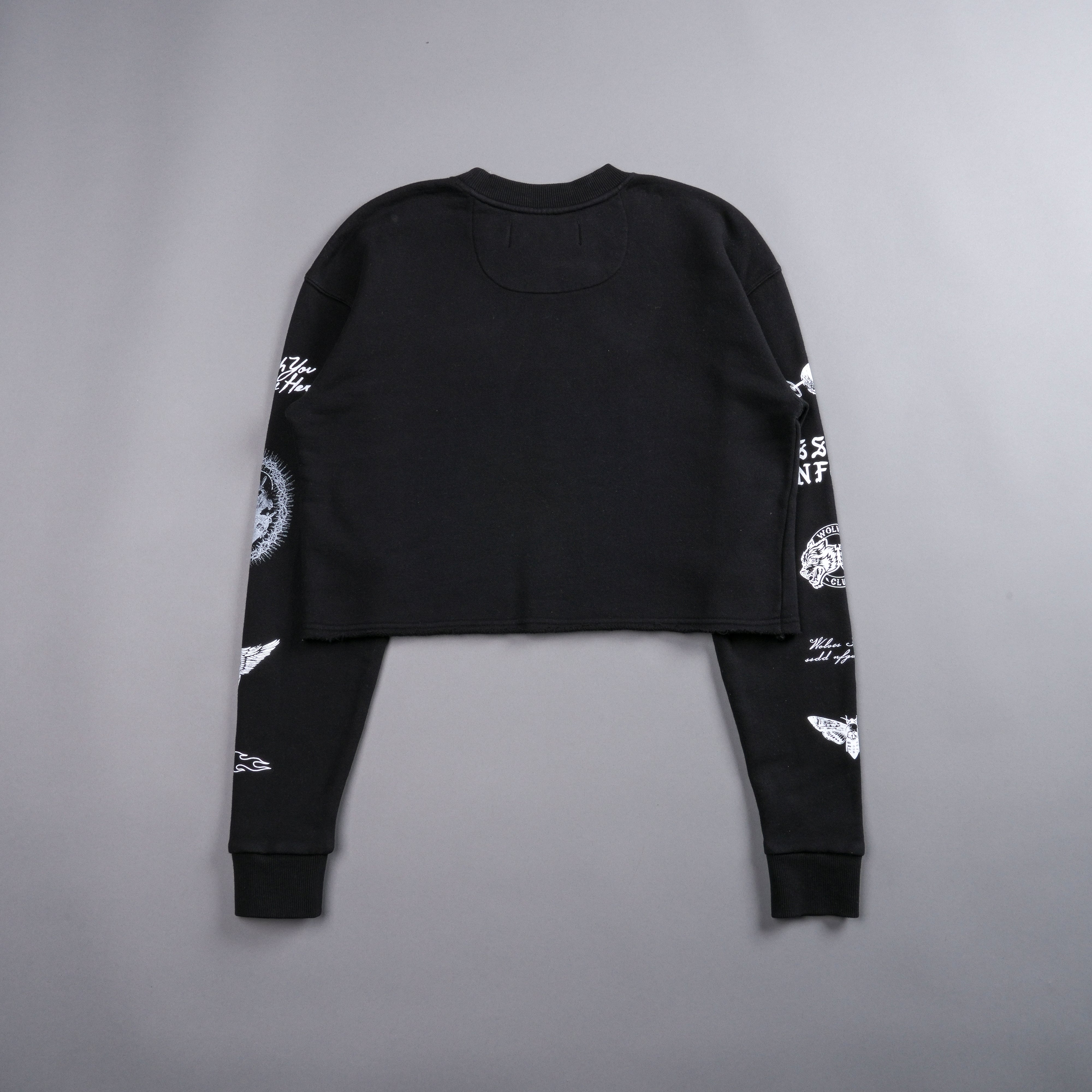 Break The Cycle (Cropped) Crewneck in Black