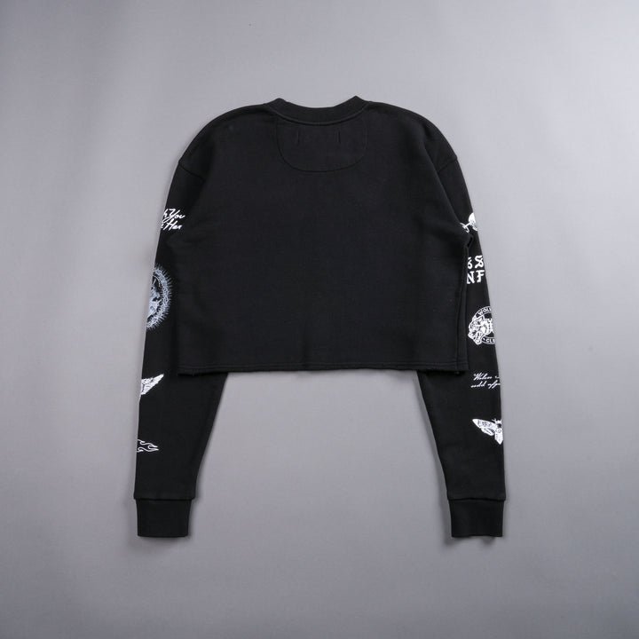 Break The Cycle (Cropped) Crewneck in Black
