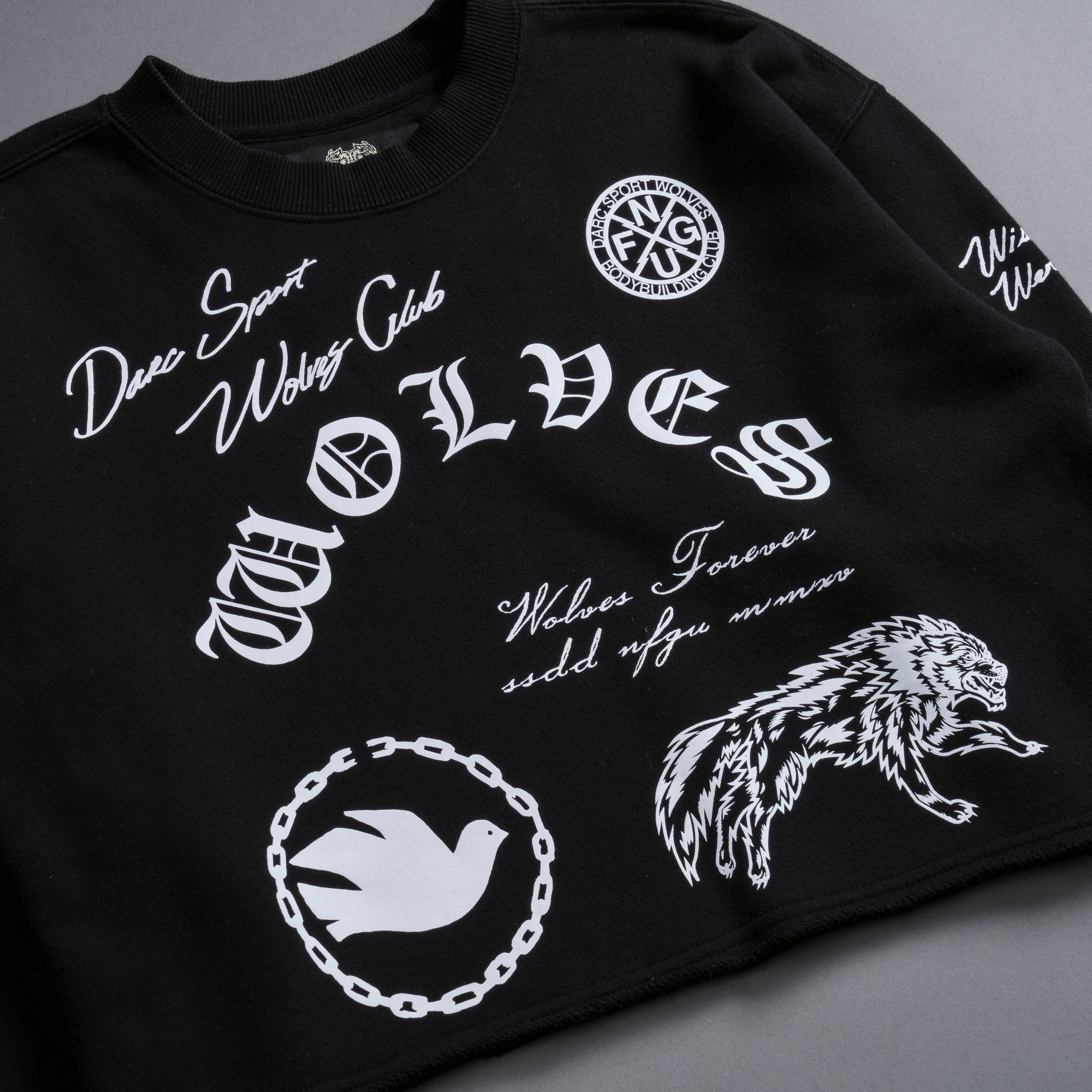 Break The Cycle (Cropped) Crewneck in Black