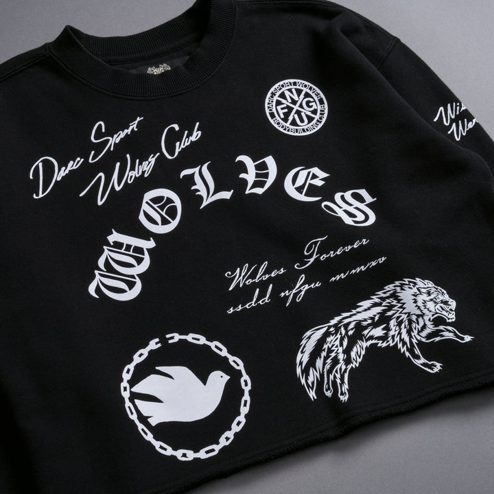 Break The Cycle (Cropped) Crewneck in Black