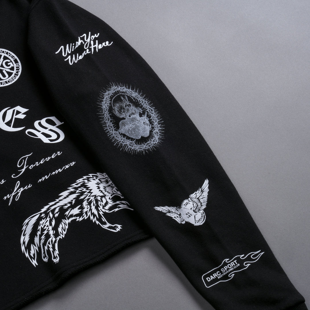 Break The Cycle (Cropped) Crewneck in Black