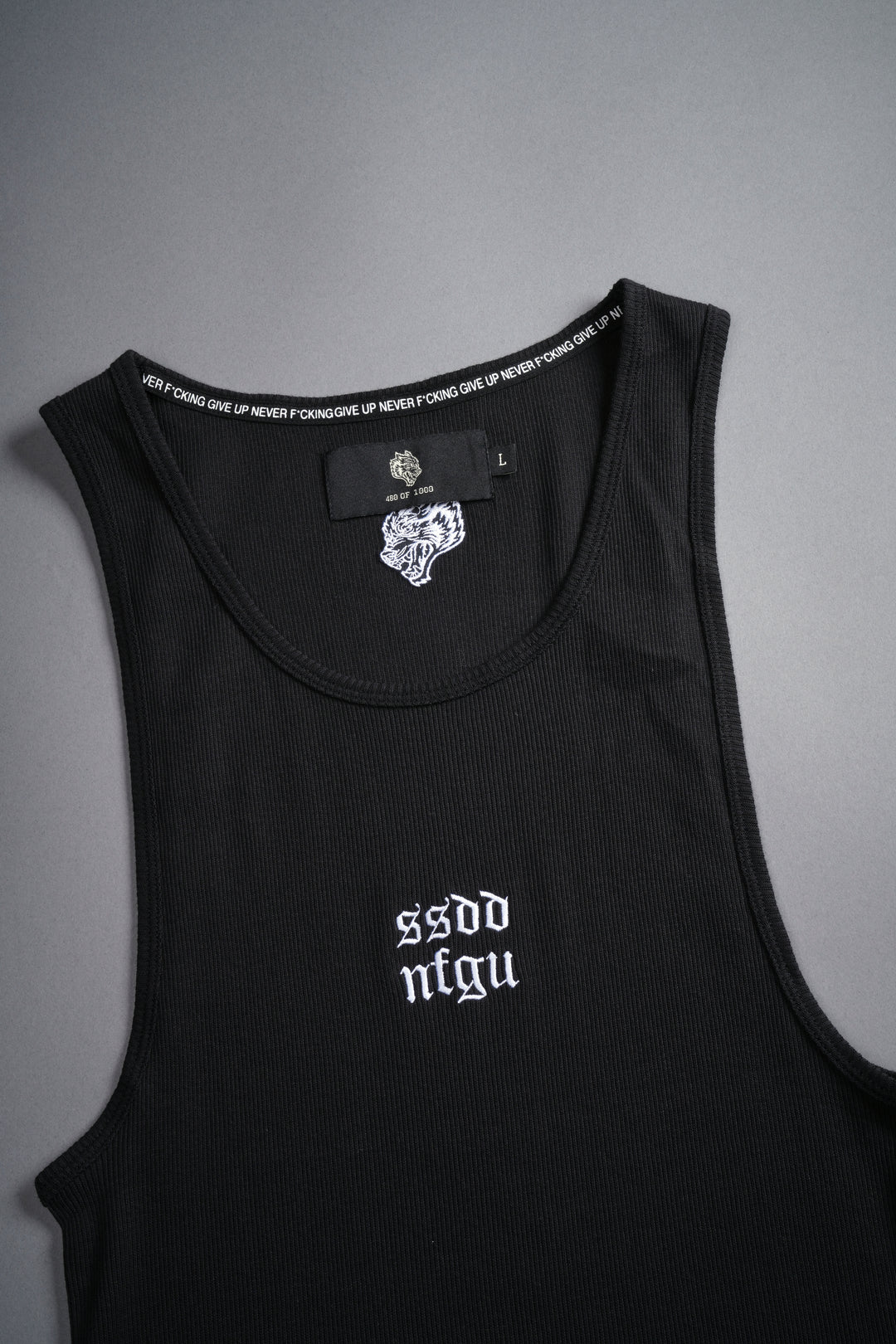 SSDDNFGU "Ribbed" Tank in Black