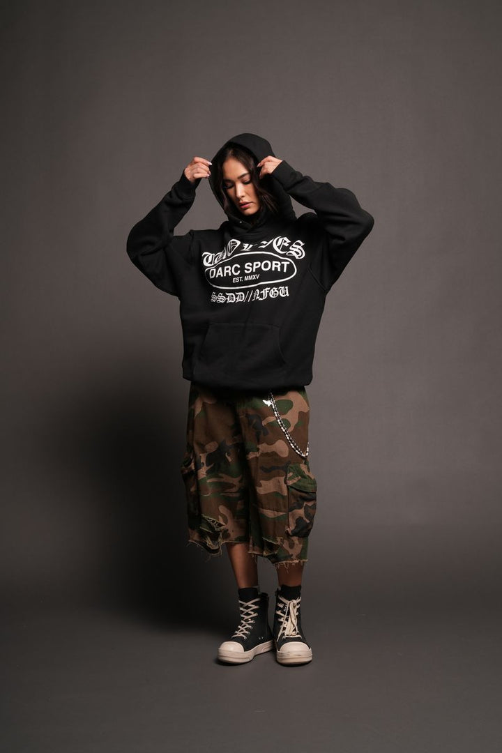 Darc Emblem Pierce Hoodie In Black