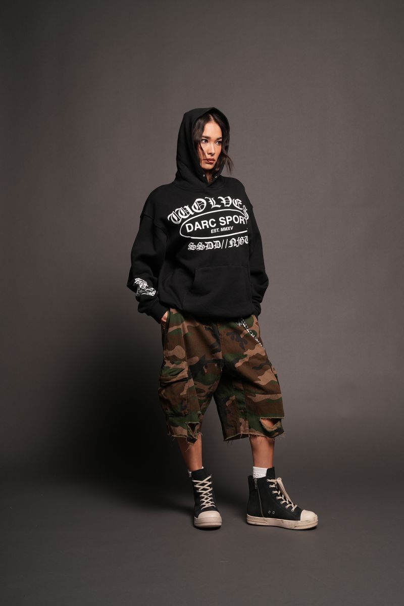 Darc Emblem Pierce Hoodie In Black