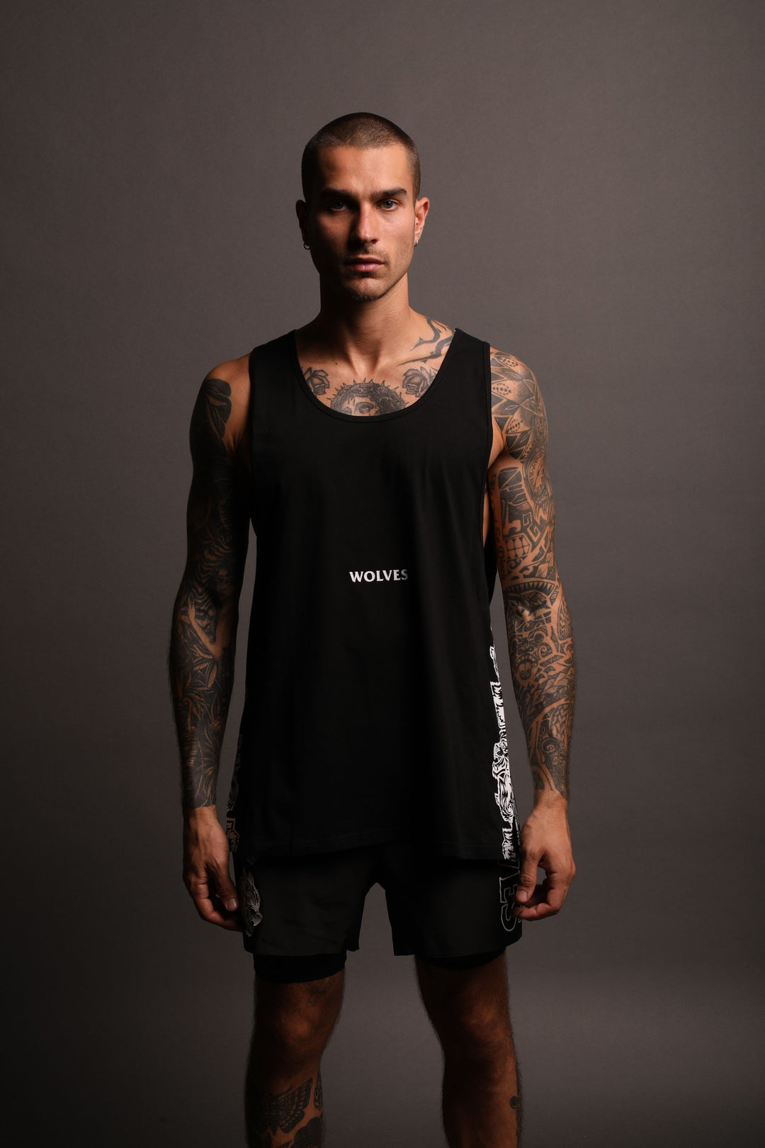Covered "Panel" Tank in Black