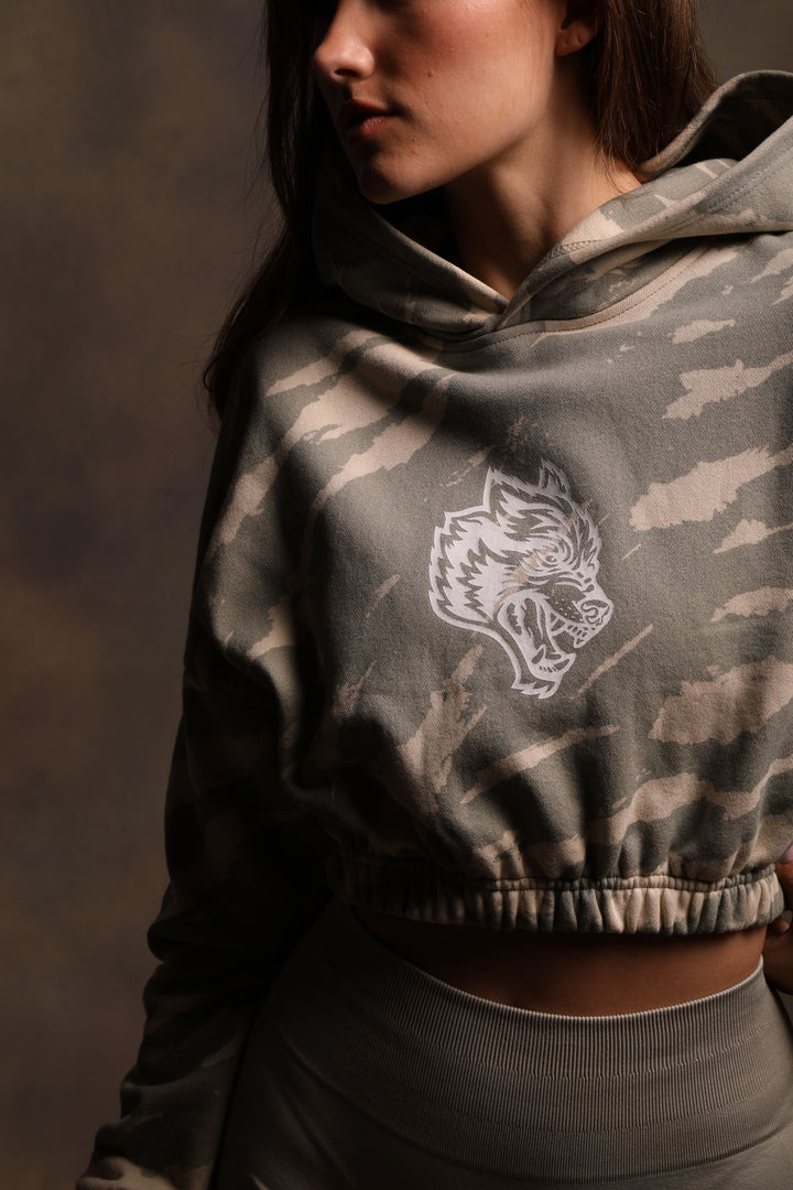 Living "McCauley" (Cropped) Hoodie in Cactus Gray Native Camo