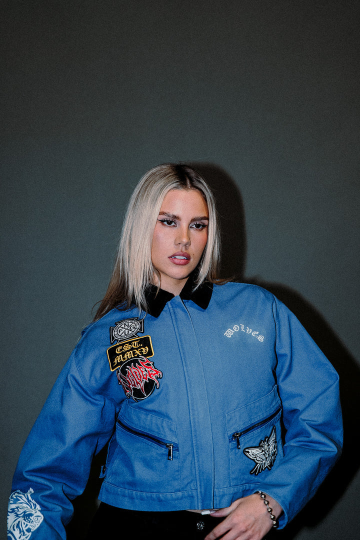 Her Grit Wayland Cropped Jacket in Denim