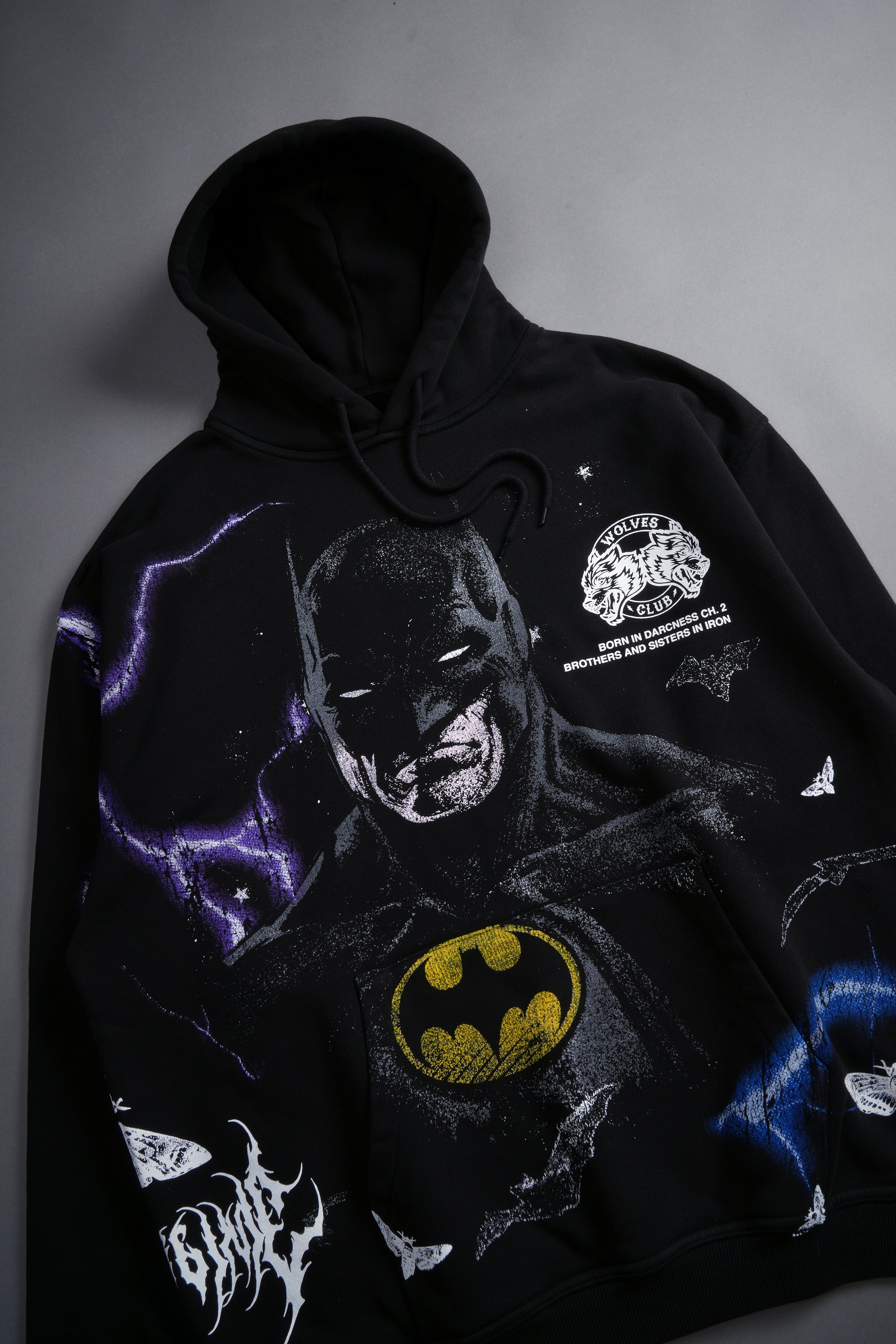 Batman "Side-By-Side" Bishop Hoodie in Black