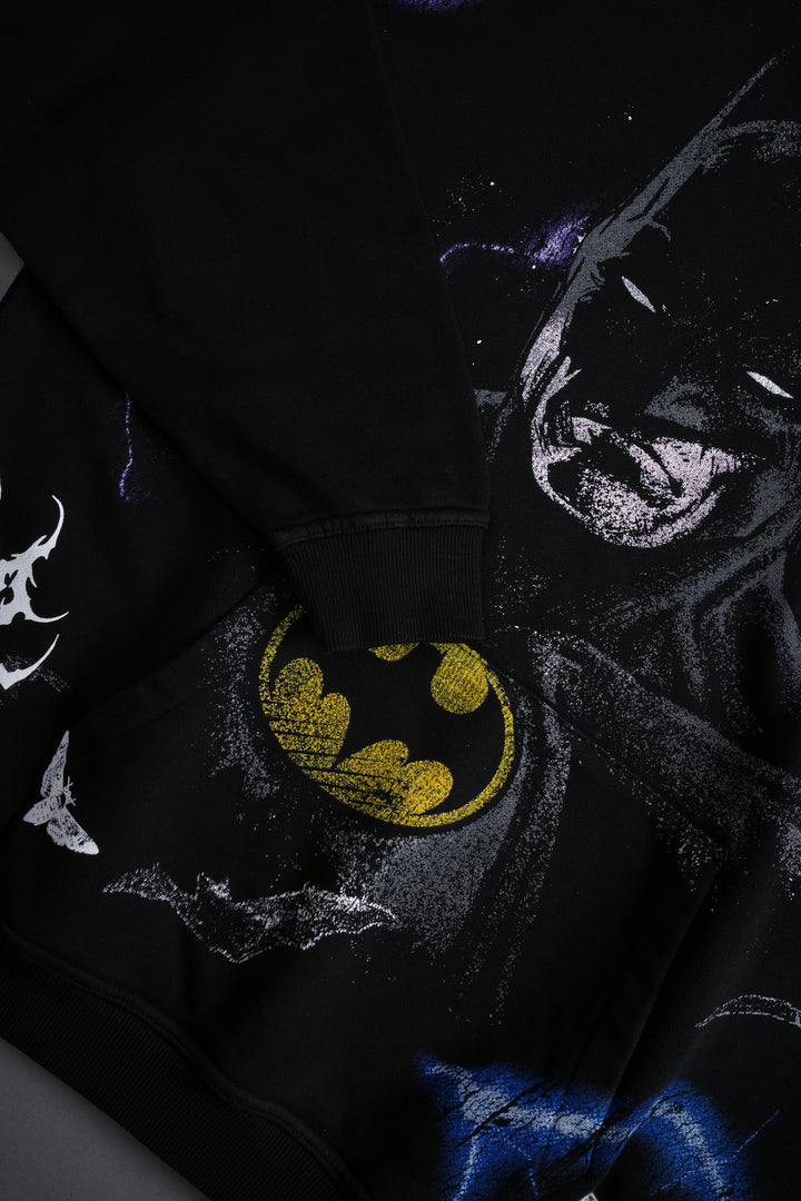 Batman "Side-By-Side" Bishop Hoodie in Black