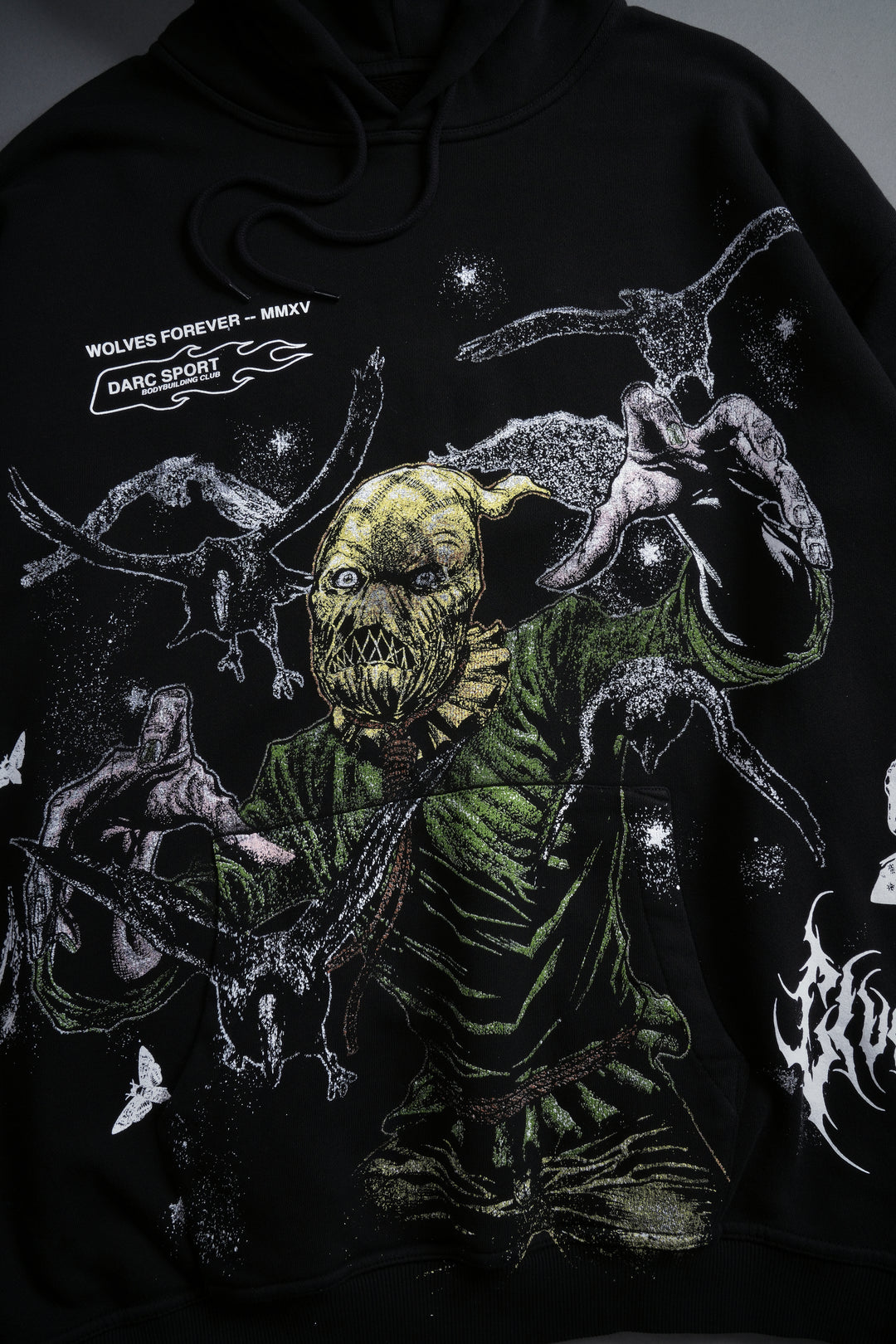 Scarecrow "Side-By-Side" Bishop Hoodie in Black