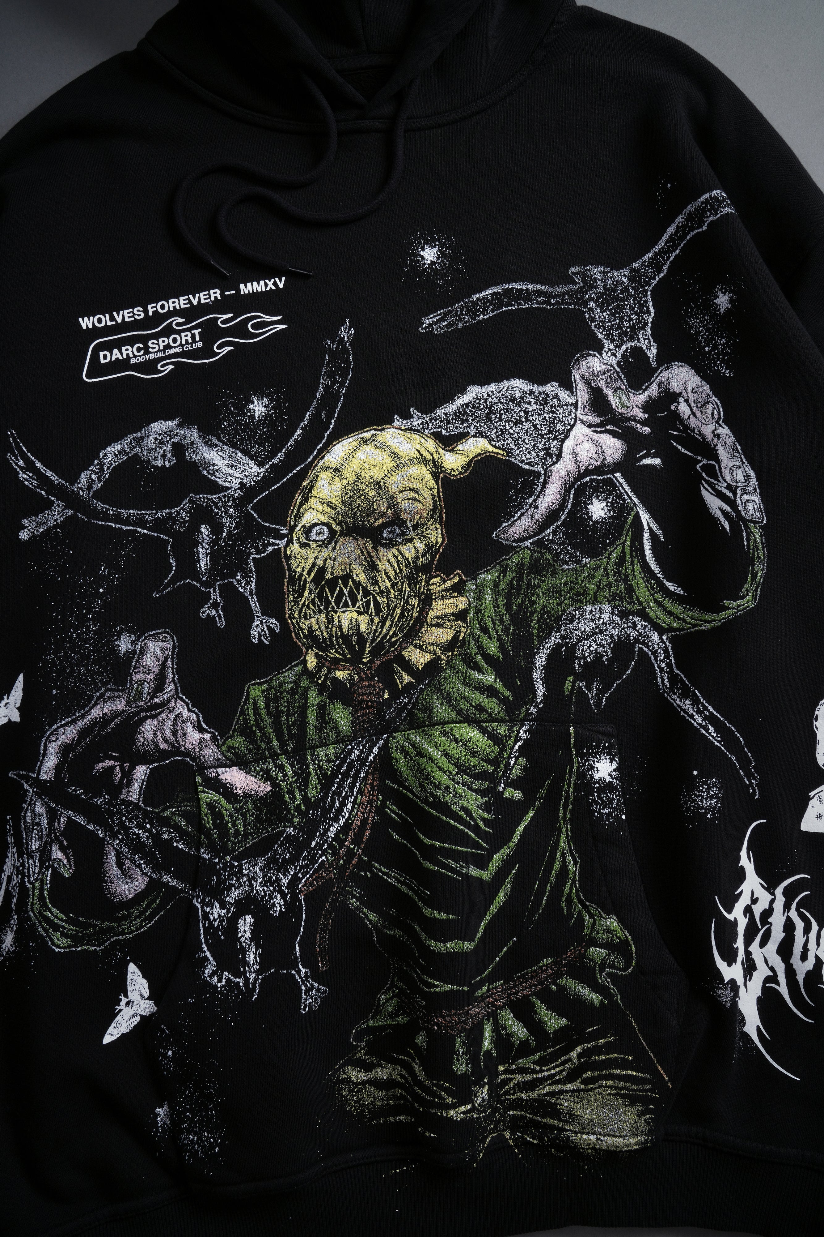 Scarecrow "Side-By-Side" Bishop Hoodie in Black