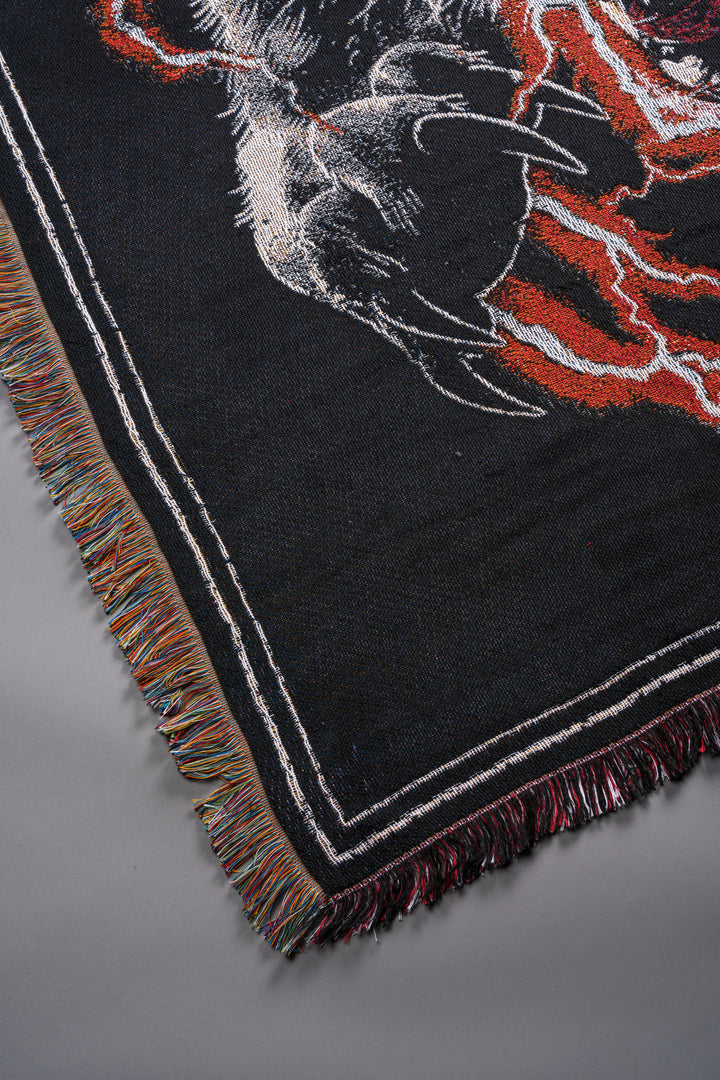 Trust Your Instinct Tapestry Blanket in Black