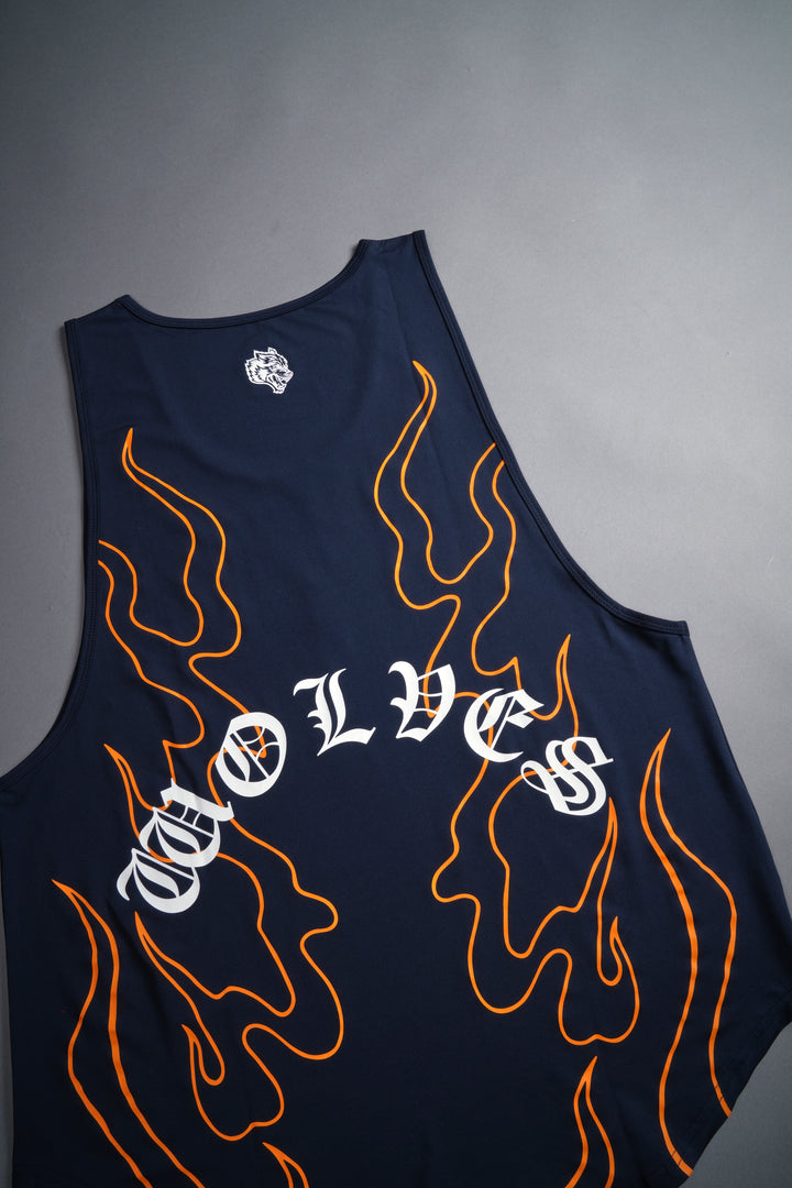 Okami "Dry Wolf" (Drop) Tank in Navy